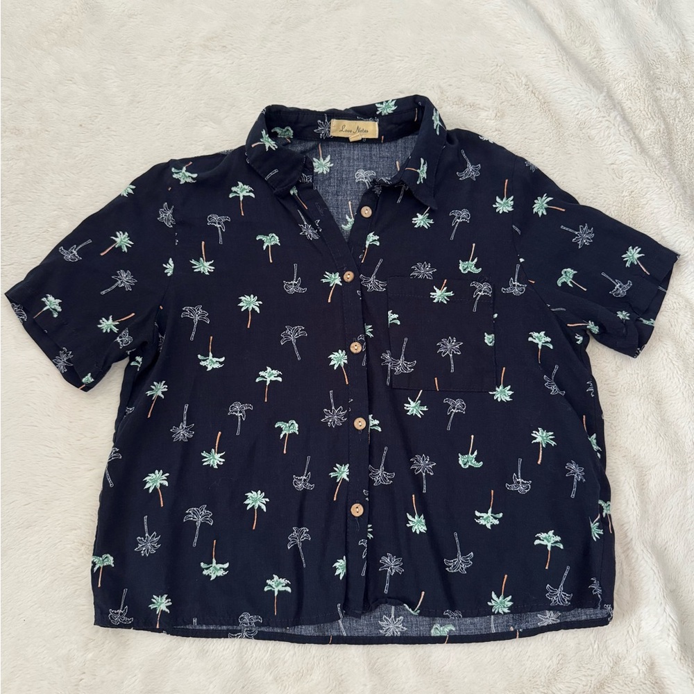 Love Notes Midnight Blue Tropical Shirt
